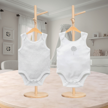 2 Pure Baby Singlet Romper Bodysuits - Size 000