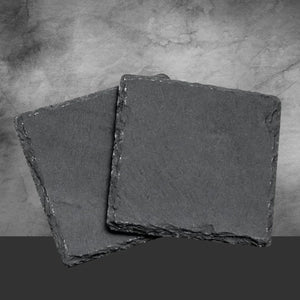 2 Square Natural Slate Coasters - Tastebuds