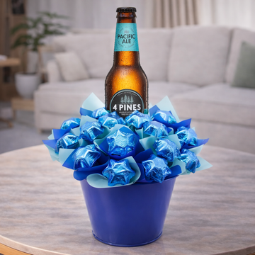 4 Pines & Blue Chocolate Bouquet