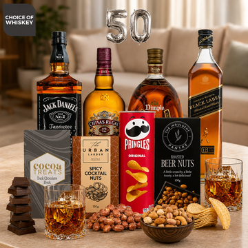 50th Birthday Whisky Choice and Snack Hamper