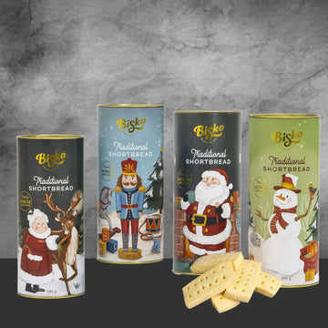 Bisko Traditional Shortbread Christmas Cylinder Tube 180g - Tastebuds