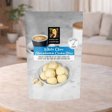 Byron Bay Cookies Gf White Choc Macadamia Bites Cookie Pouch 100g