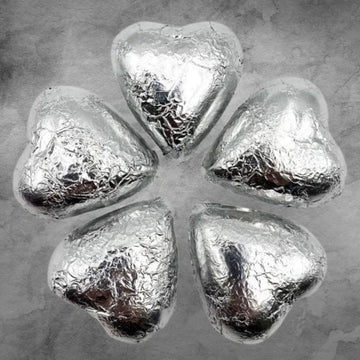 5 Silver Chocolatier Belgian Chocolate Hearts - Tastebuds