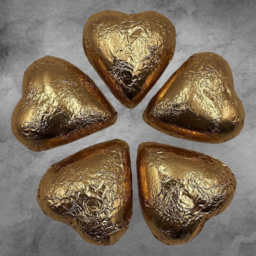 5 Rose Gold Chocolatier Belgian Chocolate Hearts - Tastebuds