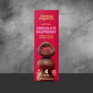 Ceres Organics Wholefood Fudgy Bites, Chocolate Raspberry 120g - Tastebuds