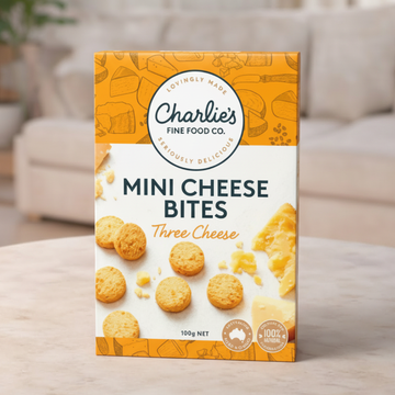Charlie's Fine Foods Co. Three Cheese Mini Cheese Bites 100g