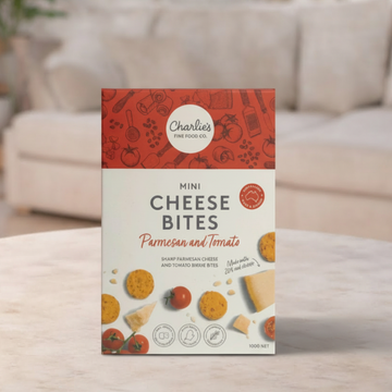 Charlies Fine Food Co. Parmesan & Tomato Mini Cheese Bites 100g