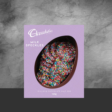Chocolatier Half Egg with Speckles Milk 120g - Tastebuds