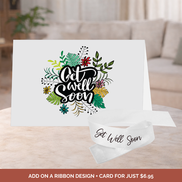 Get Well Bouquet Ribbon + Card Bundle
