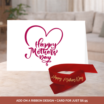 Happy Mothers Day Ribbon Red & Gold
