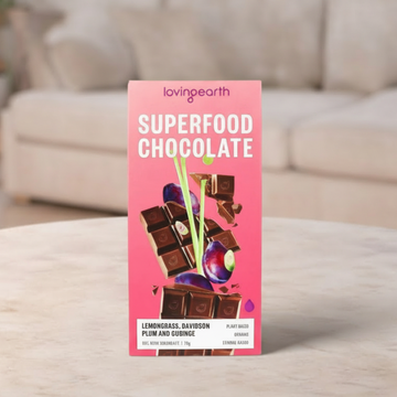 Loving Earth Superfood Chocolate Lemongrass Davidson Plum & Gubinge 70g