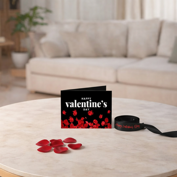 Personalised Happy Valentines Ribbon Black & Red