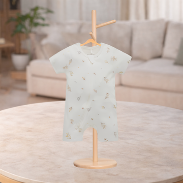 Pure Baby Essentials Vanilla Wattle Bee Short Zip Growsuit