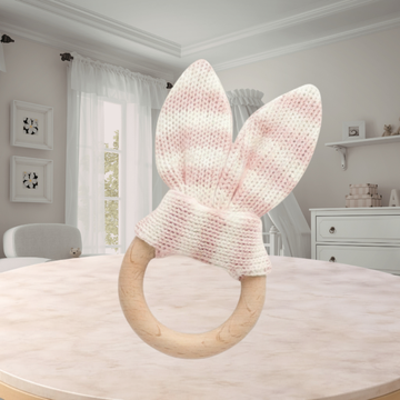 PureBaby Lake Rabbit Ear Teether Wild Rose