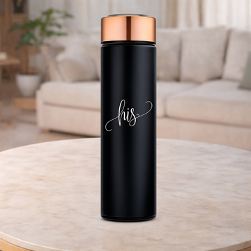 Stainless Steel Cylinder Travel Bottle Black - Mr. Contemporary Vertical