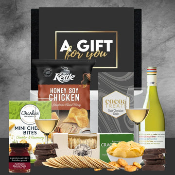 White Wine and food gift basket - Tastebuds