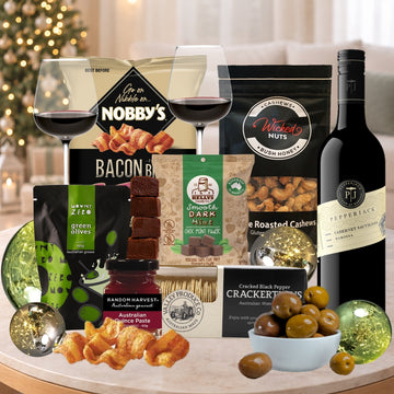 Christmas Hamper With Red Wine