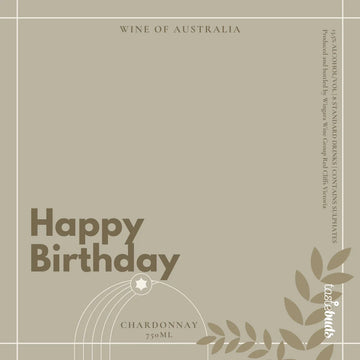 Happy Birthday Chardonnay Wine Label - Tastebuds