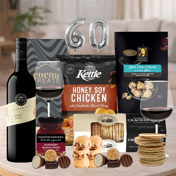 Happy 60th Chocolate, Crackers & Red