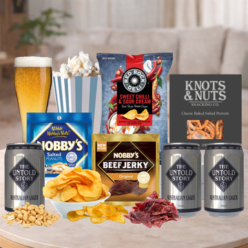 Untold Lager with Snacks Hamper