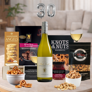 30th Birthday White Wine & Gourmet Gift Hamper