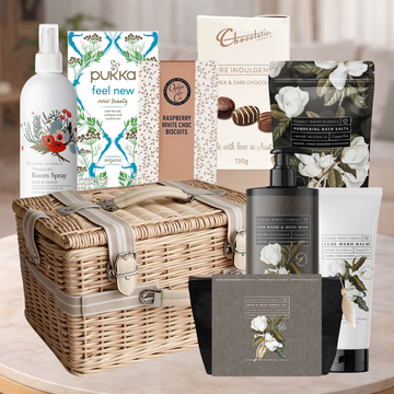 Tea, Chocolate & Floral Gift Basket