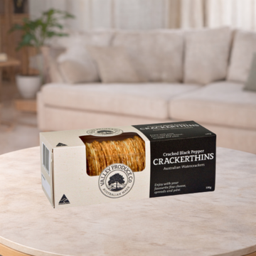Valley Produce Co Cracked Black Pepper Crackerthins 100g
