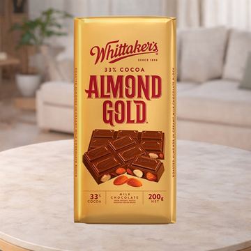 Whittakers Block Choc Almond Gold 200g