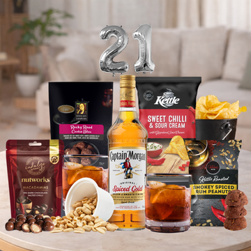 Happy 21st Captain Morgan Treats birthday hamper