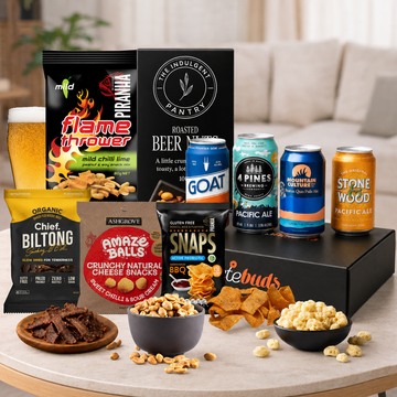 Mixed Beer Gift Hamper with Australian craft beers, biltong, beer nuts and gourmet snacks