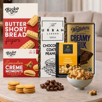 Sweet Snacks Gift Hamper with Whittakers chocolate, honey popcorn, shortbread and sweet treats