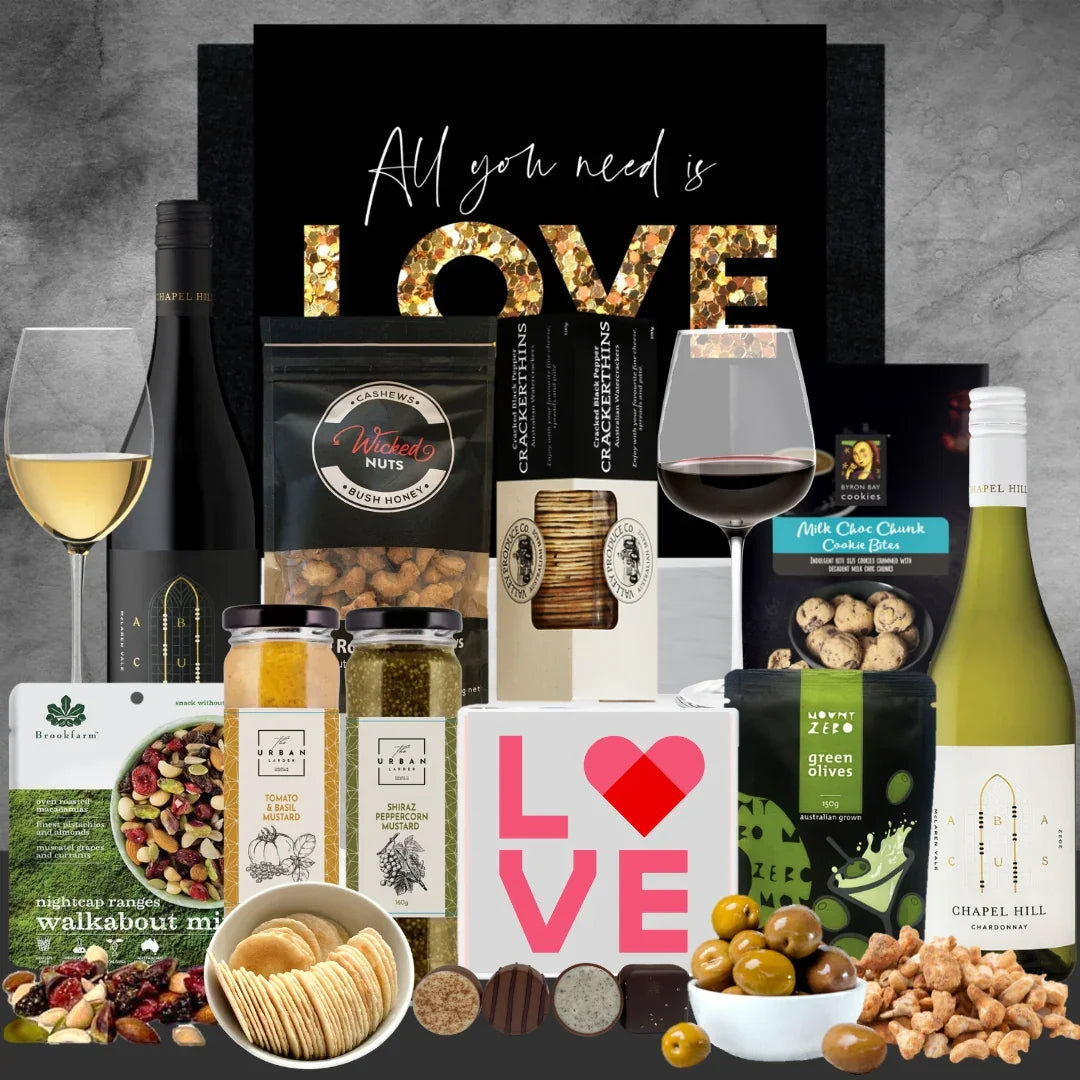 Australian Red & White Valentines Hamper - Tastebuds