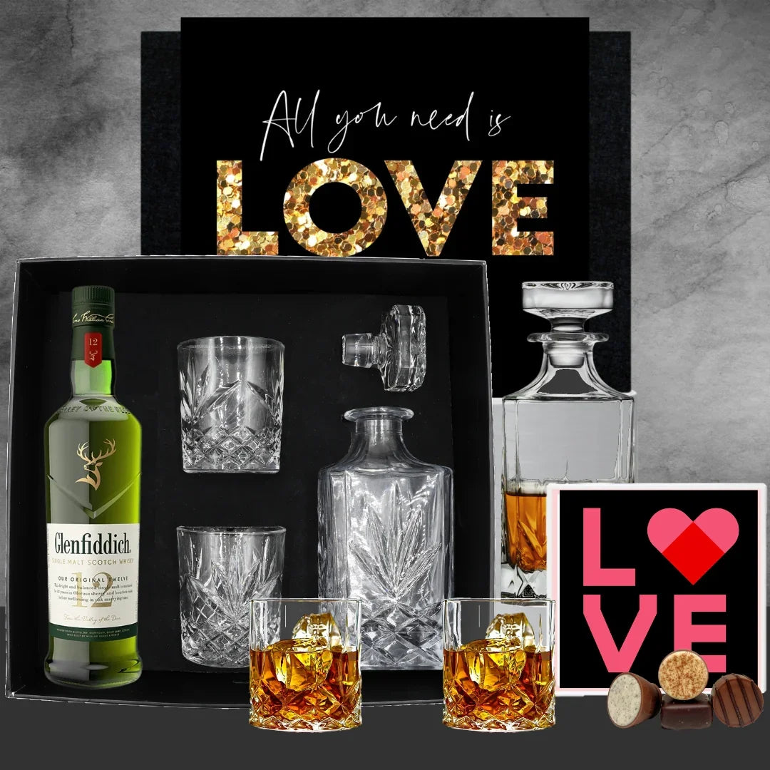 Glenfiddich Whisky Decanter Valentines Hamper - Tastebuds