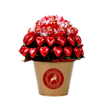 Chinese New Year Lindt & Chocolate Hearts Bouquet