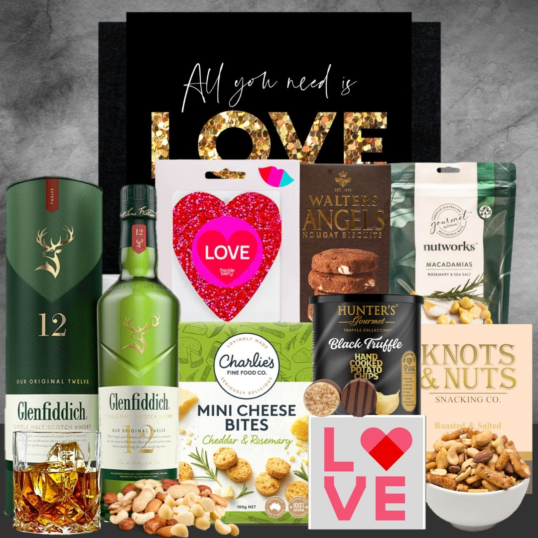 Glenfiddich Whisky & Snacks Valentines Hamper