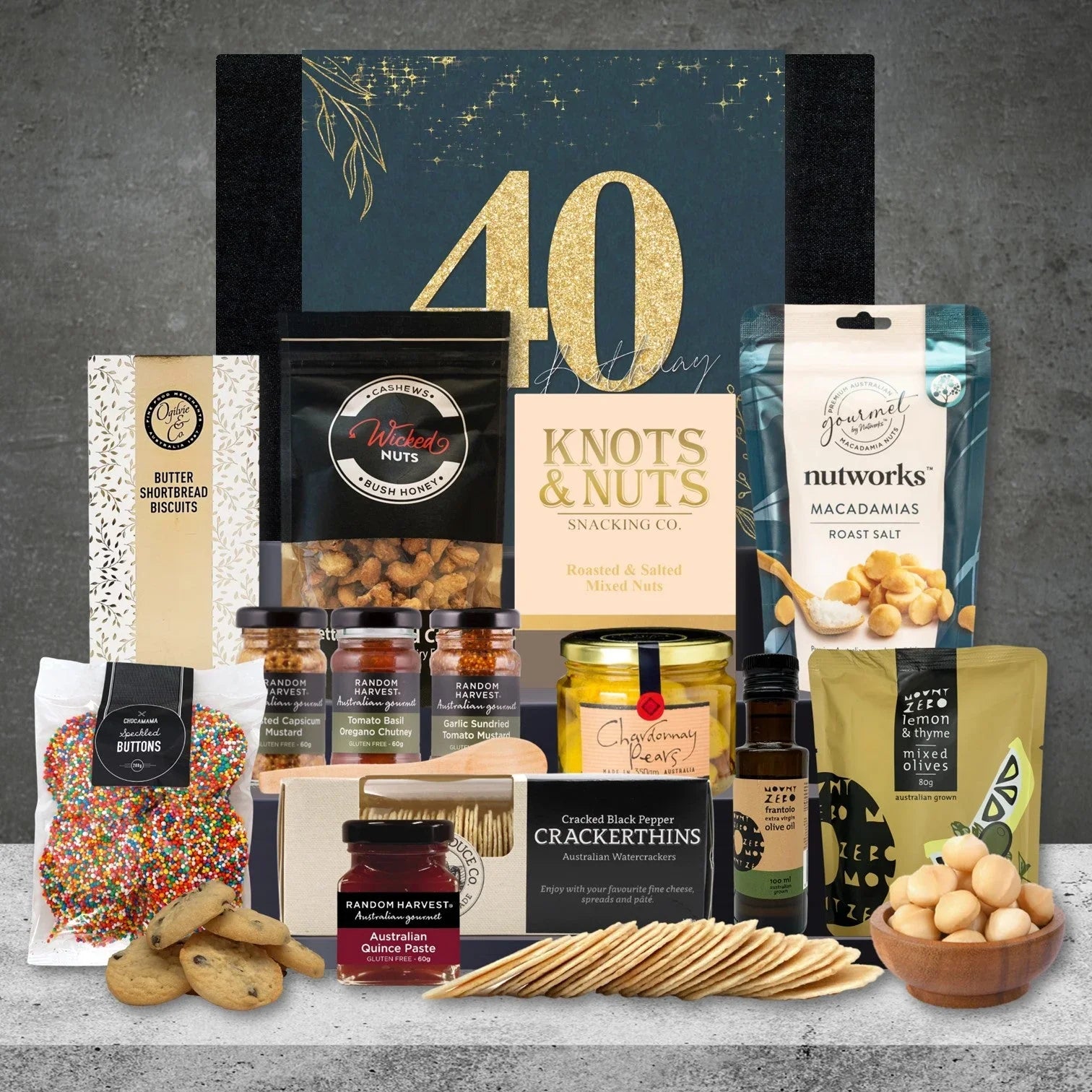 Happy 40th Australian Gourmet Foodie Hamper - Tastebuds