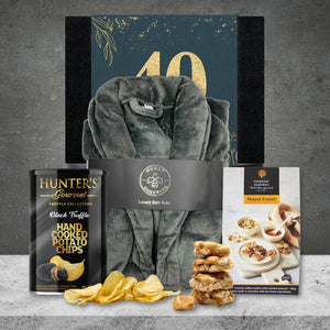 Happy 40th Plush Robe & Snacks - Tastebuds