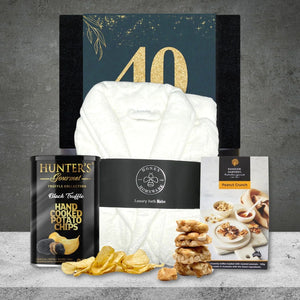 Happy 40th Plush Robe & Snacks - Tastebuds