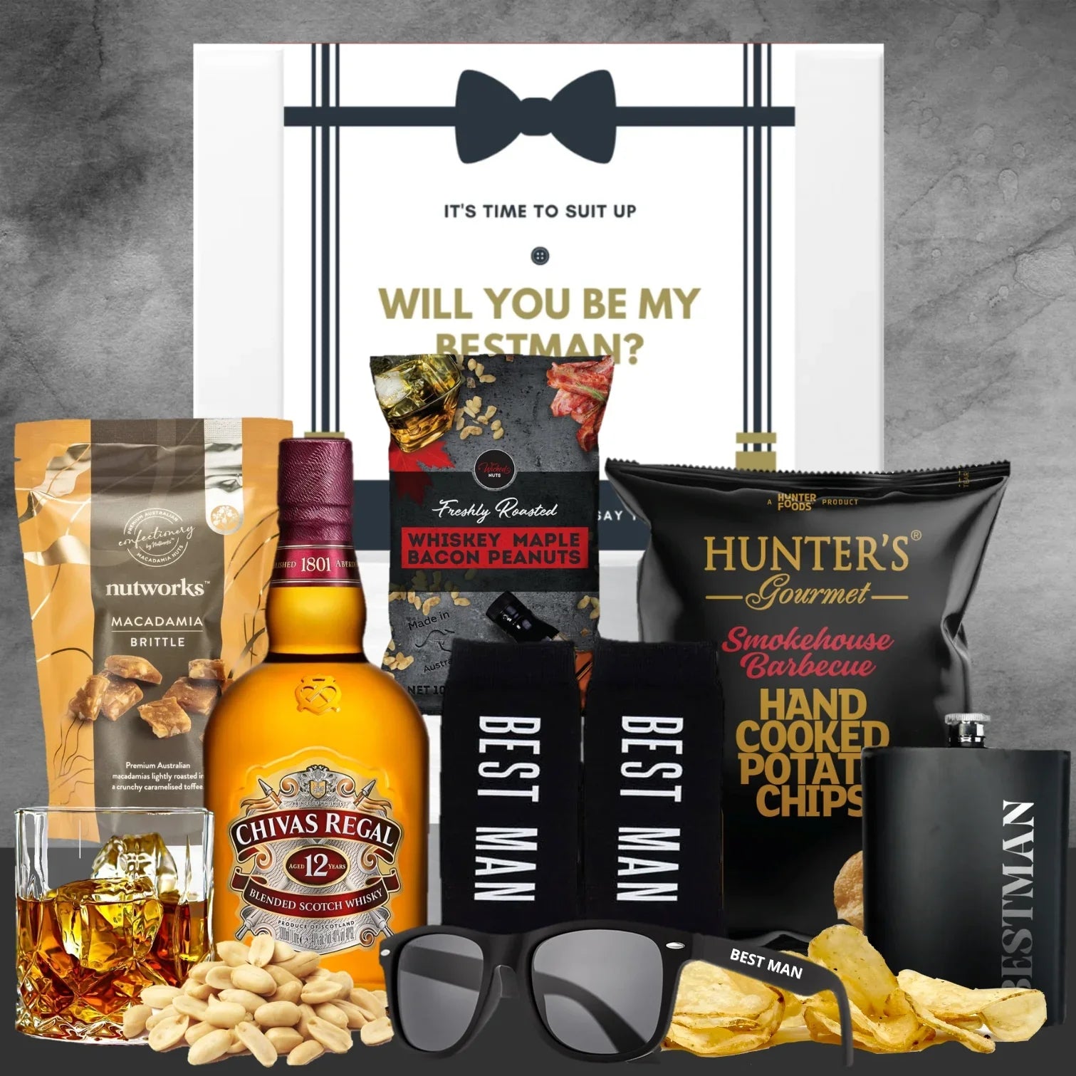 Best Man's Whisky & Flask Hamper - Tastebuds