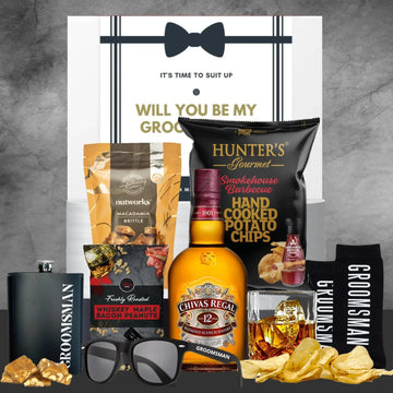 Groomsman Whisky & Flask Hamper - Tastebuds