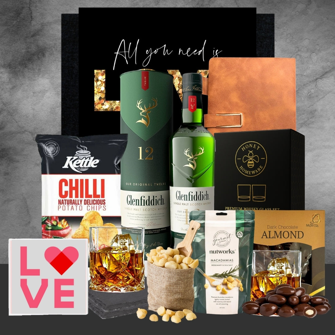 Premium Whisky & Nibbles Valentines Hamper