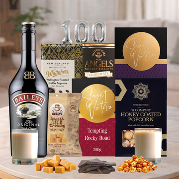 100th Birthdays & Baileys Daydream Hamper with Baileys and sweet treats