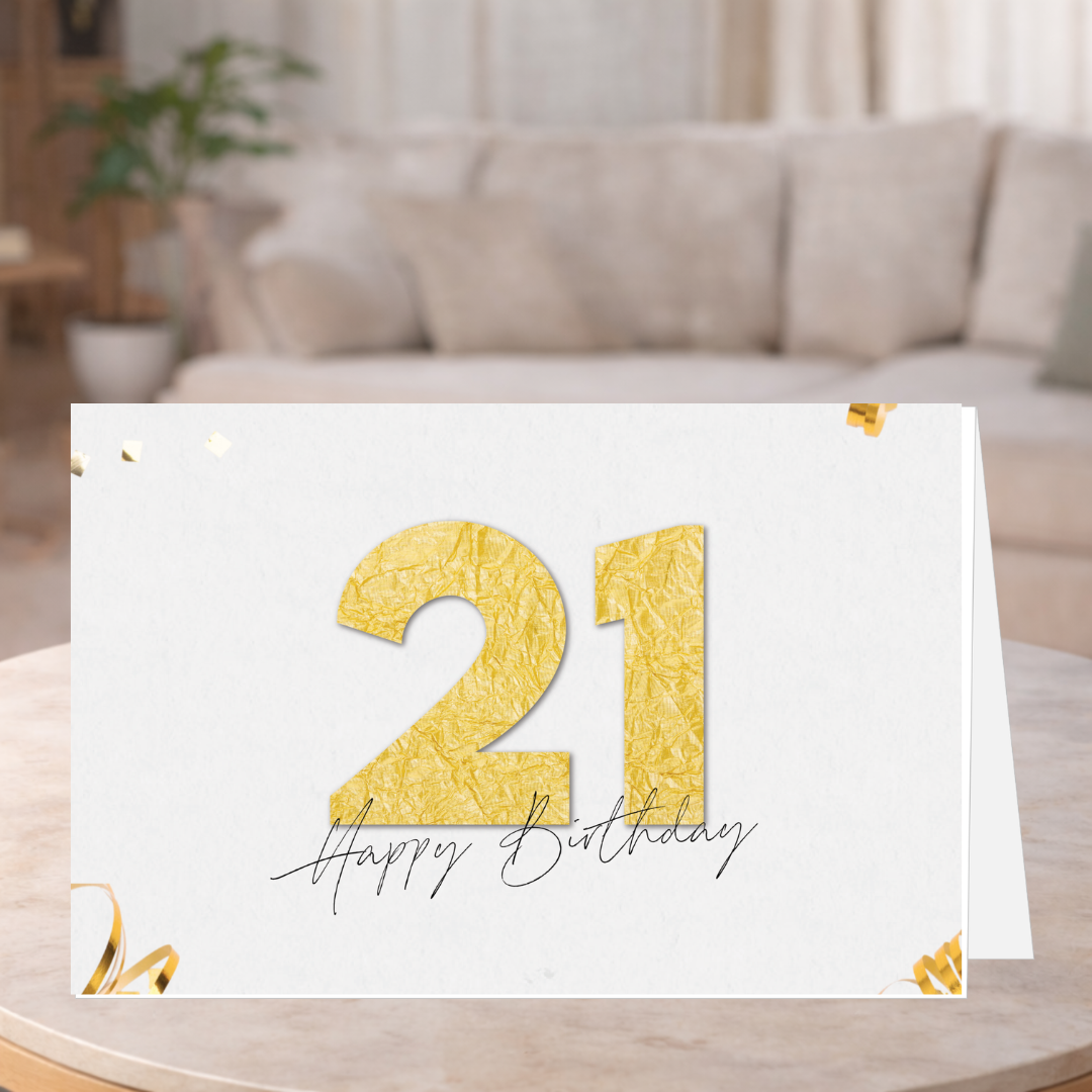 21st Birthday Greeting Card