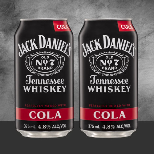 2 Jack Daniels Tennessee whiskey & cola 375ml