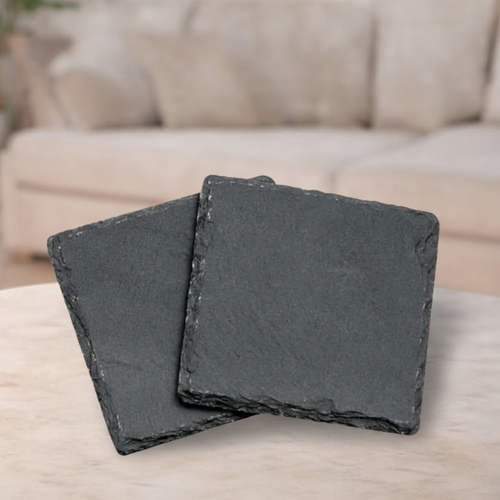 2 Square Natural Slate Coasters