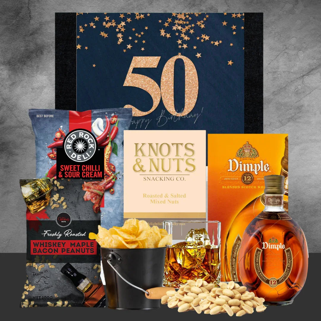 50th Birthdays & Whisky Choice and Snack Hamper - Tastebuds