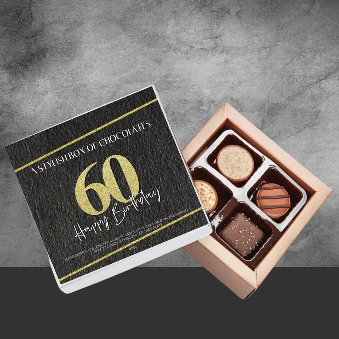 60th Birthday Pure Indulgence Choc Box 40g - Tastebuds