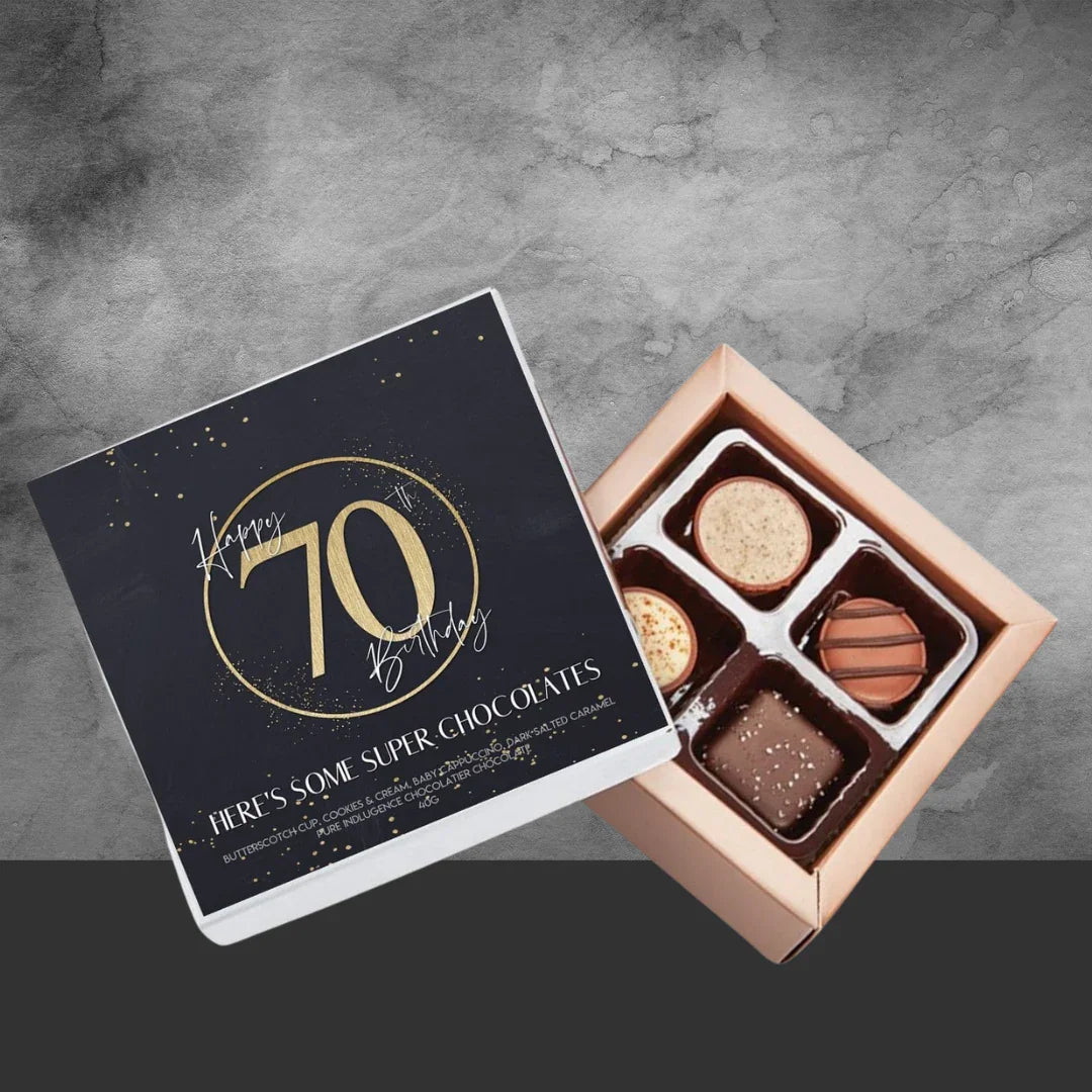 70th Birthday Pure Indulgence Choc Box 40g - Tastebuds