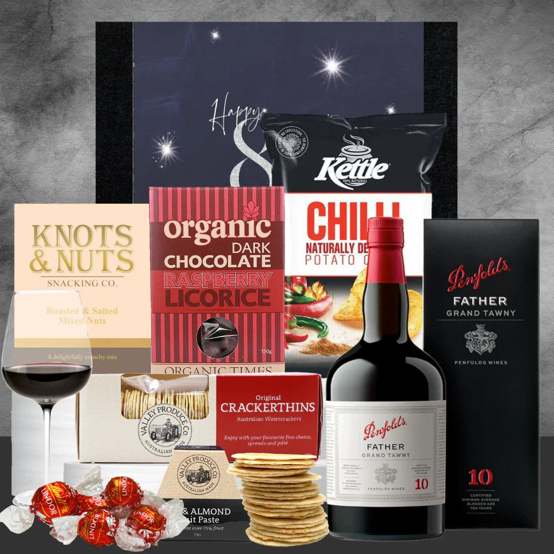 80th Birthdays & Penfolds Port & Snack Hamper - Tastebuds
