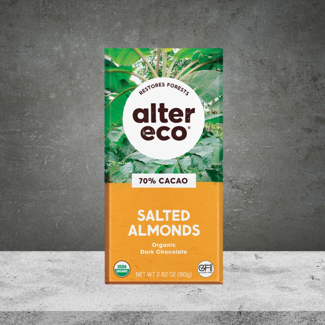 Alter Eco Salted Almonds Chocolate 80g - Tastebuds